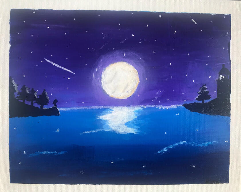 Night Ocean Painting Night Ocean Painting