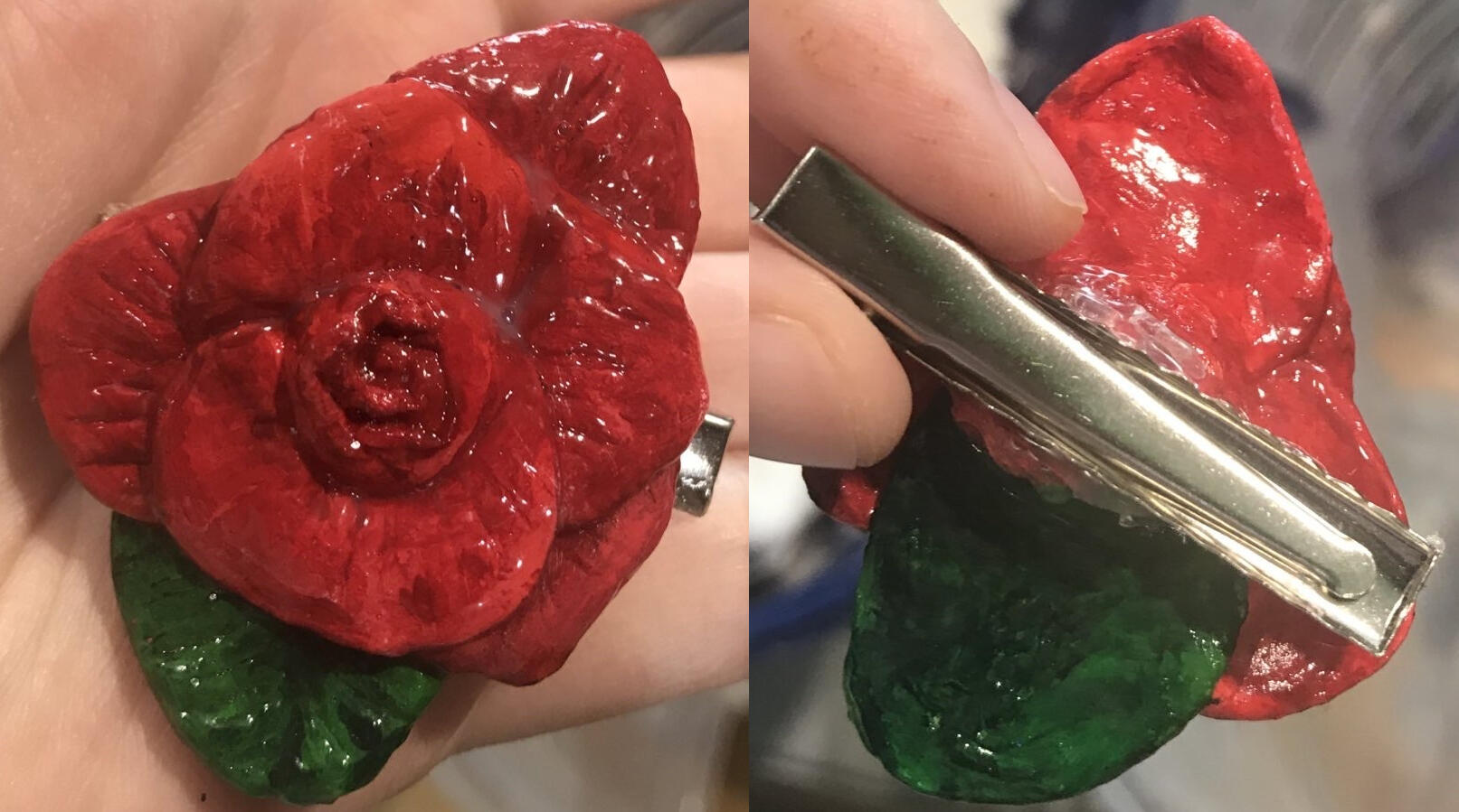 Rose Clay Hair Clip Rose Clay Hair Clip