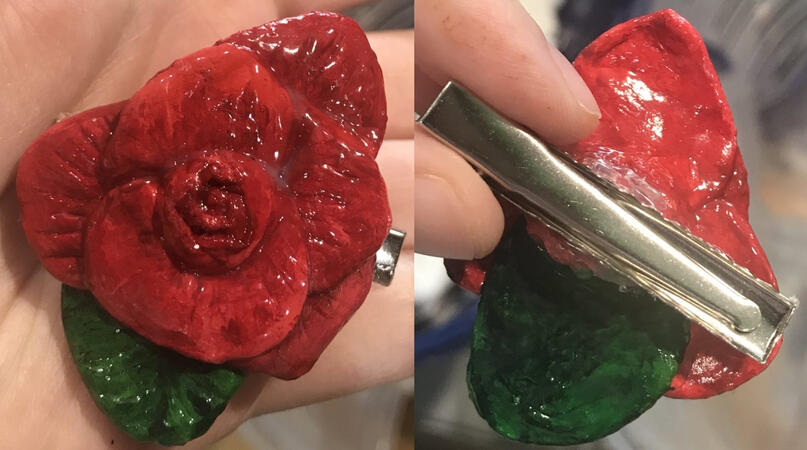 Rose Clay Hair Clip Rose Clay Hair Clip