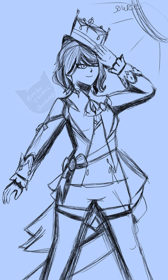 Furina Genshin Fanart Sketch